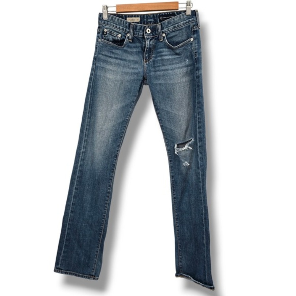 AG Adriano Goldschmied The Tomboy Boyfriend Fit Distressed Jeans Medium Wash